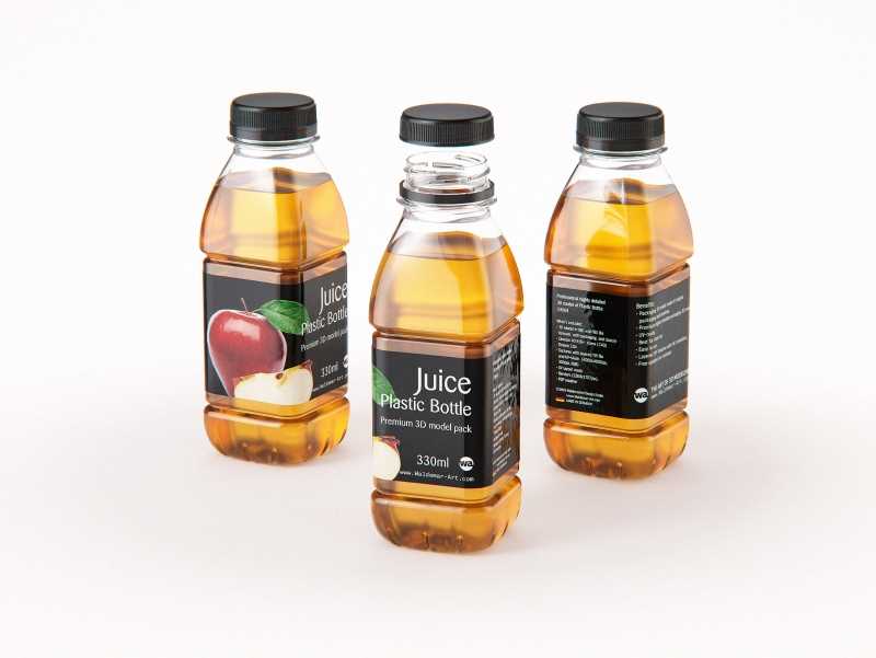 Juice Plastic Bottle 330ml Premium 3D model pack