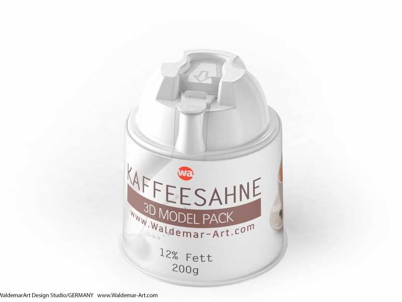 Coffee Cream 200g packaging 3d model of a plastic package