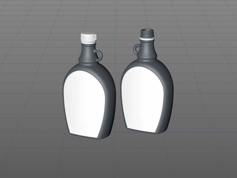 Maple Syrup Clear Glass bottle 500ml 3D model pack
