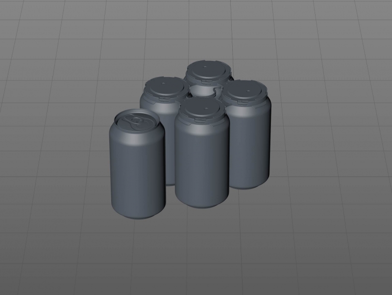 Rexam/Ball Metal Soda Can 350/355ml Premium packaging 3d model with PakTech handle