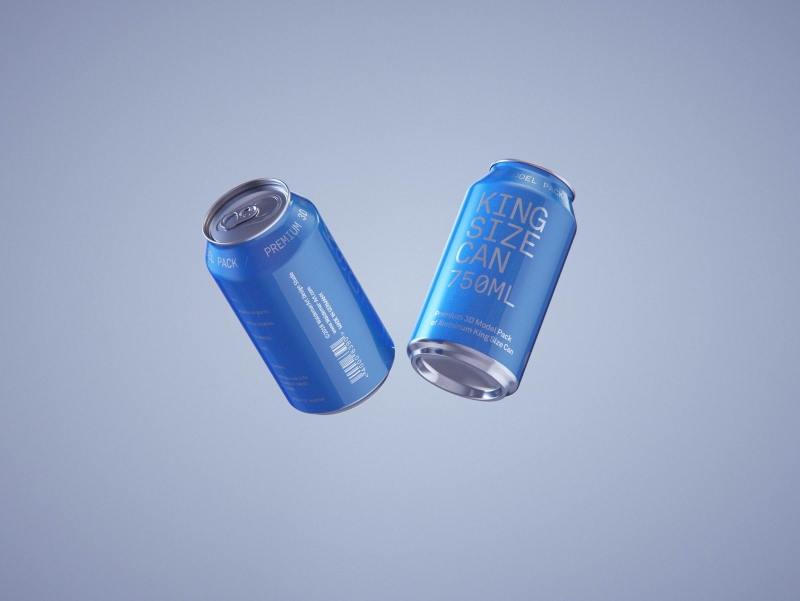Ball/Rexam Metal King Size Can 750ml Premium packaging 3D model pack