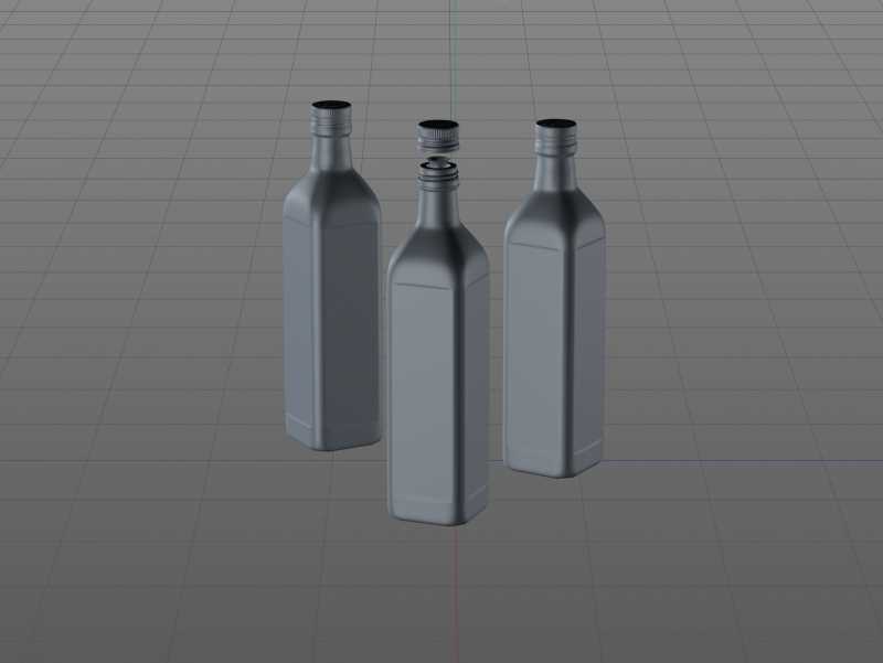 Premium packaging 3D model of the Olive Oil Square Glass Bottle 750ml