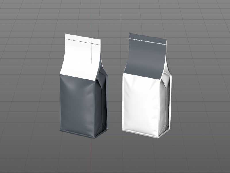 Paper Coffee Bag 1000g with stitches packaging 3D model