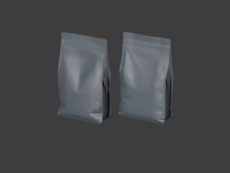 Premium packaging 3d model of Craft Paper Coffee Bag 500g with Rip Zip opening