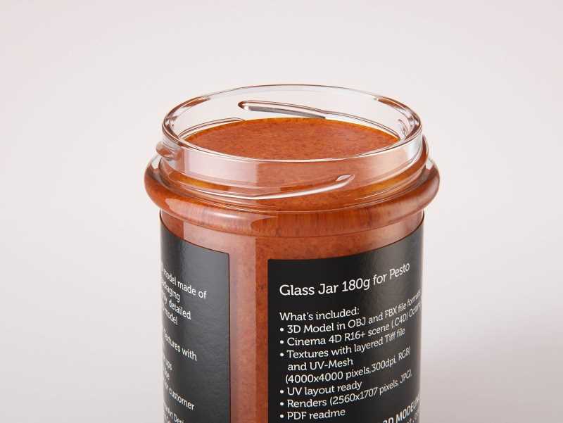 Pesto Calabrese glass jar 180g packaging 3d model