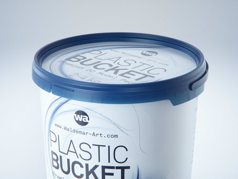 Plastic Bucket 2-4kg premium packaging 3D model