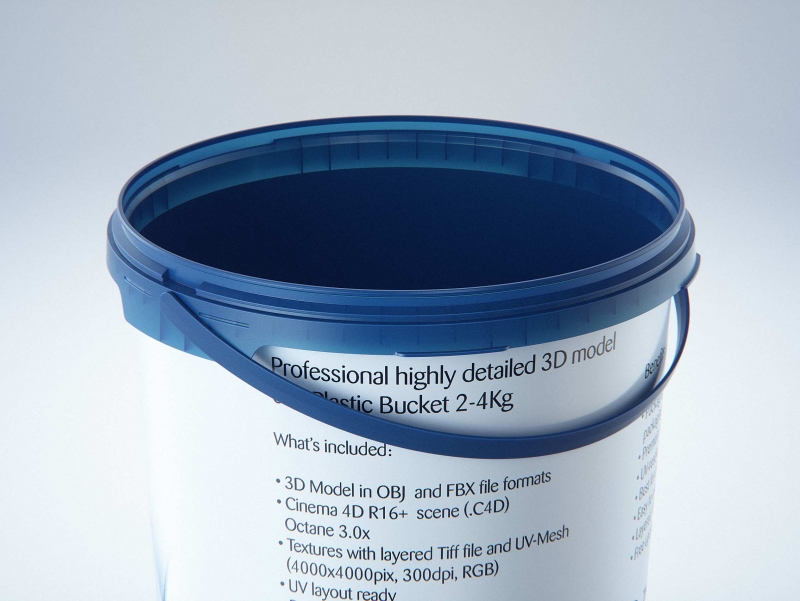 Plastic Bucket 2-4kg premium packaging 3D model