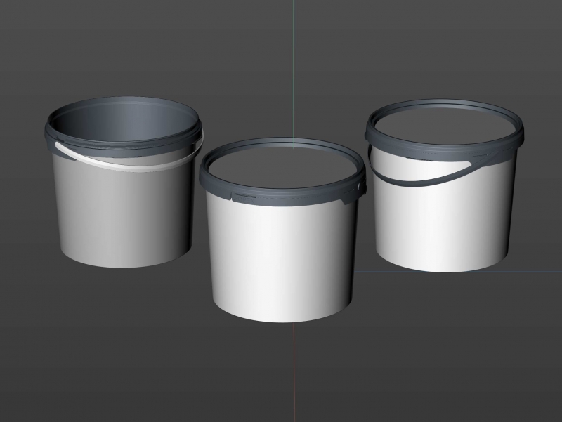 Plastic Bucket 2-4kg premium packaging 3D model