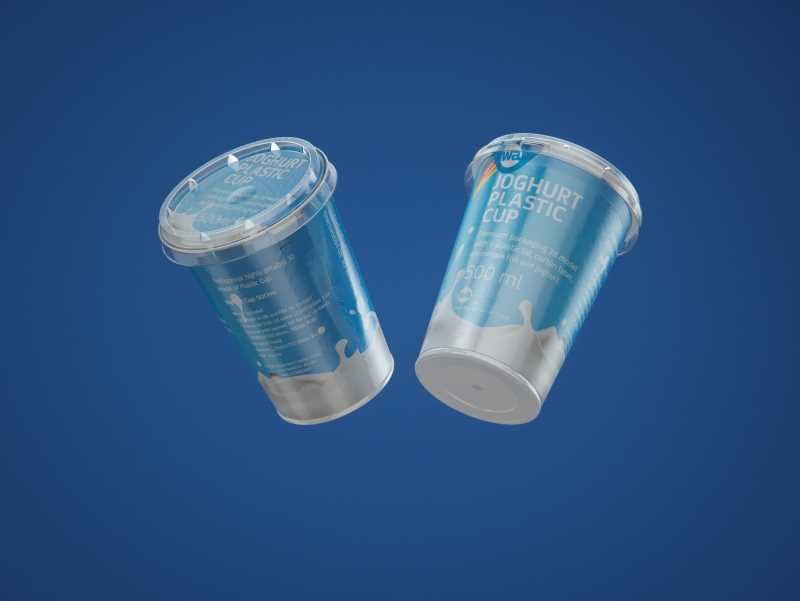 Yoghurt Plastic Cup 500ml Premium packaging 3D model