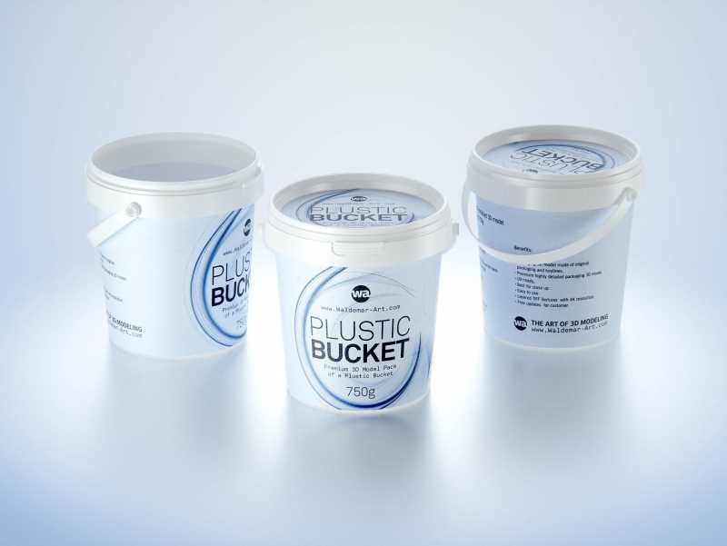 Plastic Bucket 750g packaging 3D model
