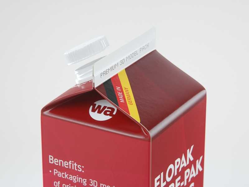 Elopak Pure-Pak Classic 1000ml packaging 3d model