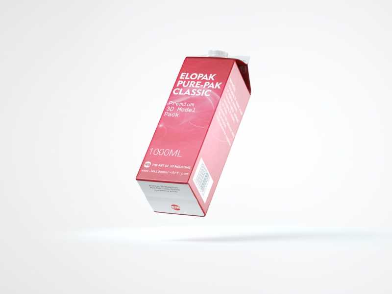 Elopak Pure-Pak Classic 1000ml packaging 3d model