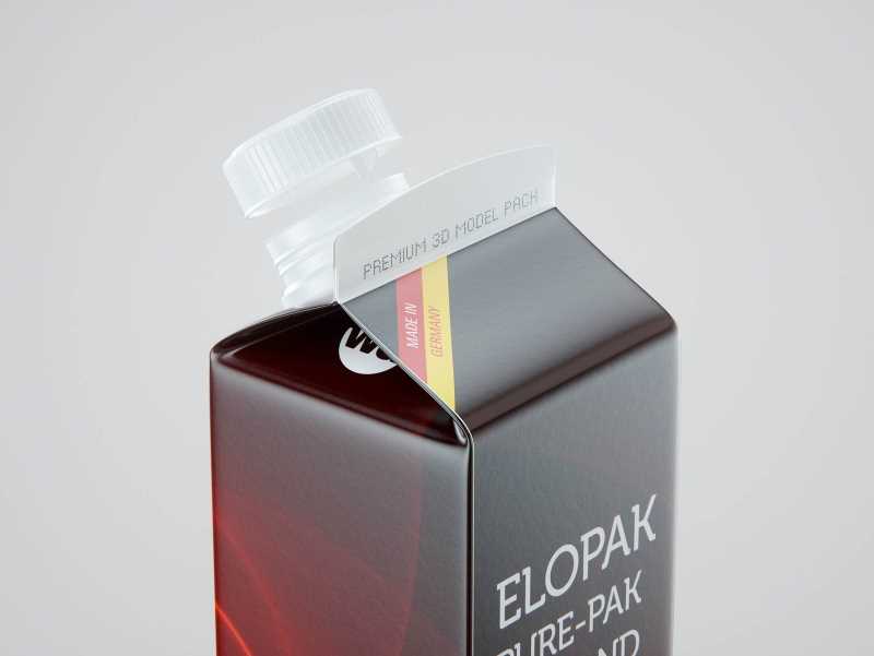 Elopak Pure-Pak Diamond Curve 900ml packaging 3D model pack