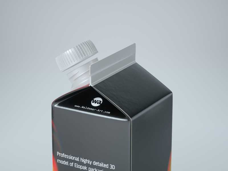 Elopak Pure-Pak Diamond Curve Slim 500ml Premium packaging 3D model