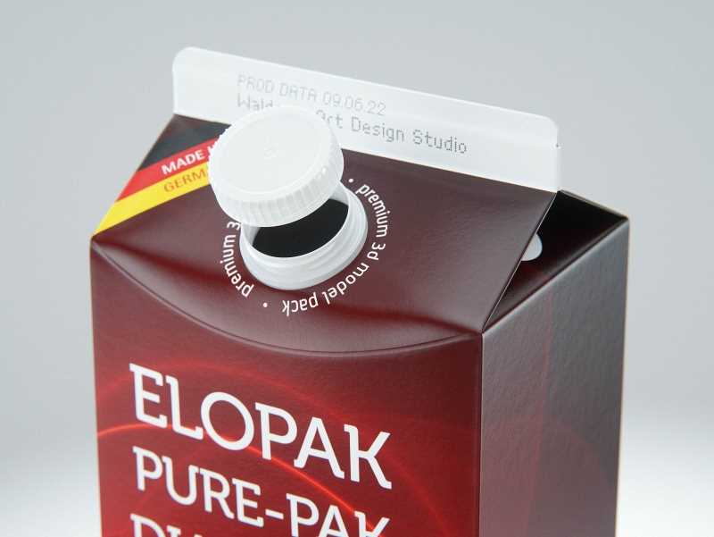 Elopak Pure-Pak Diamond Slim 1500ml carton packaging 3D model pack