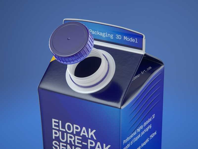 Elopak Pure-Pak Sense Linea 750ml Premium carton packaging 3D model pack