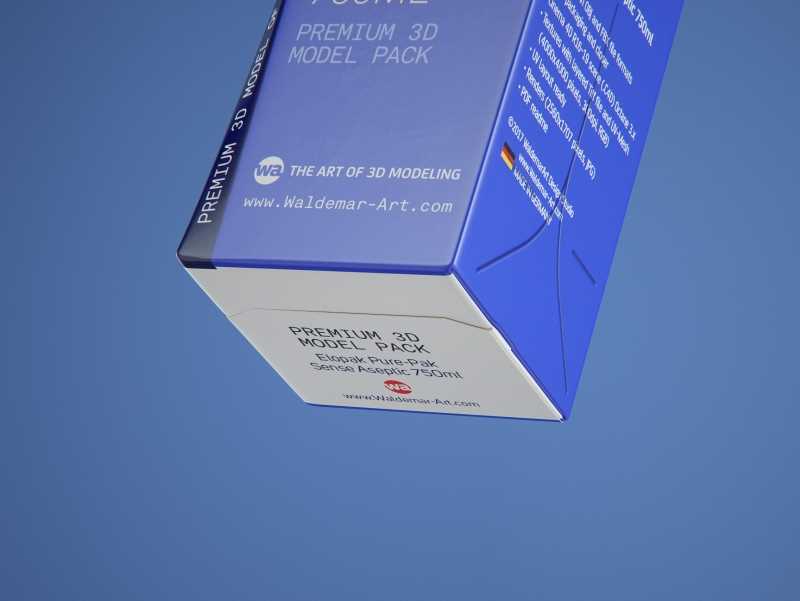 Elopak Pure-Pak Sense 750ml (no opening) Premium carton packaging 3D model pack