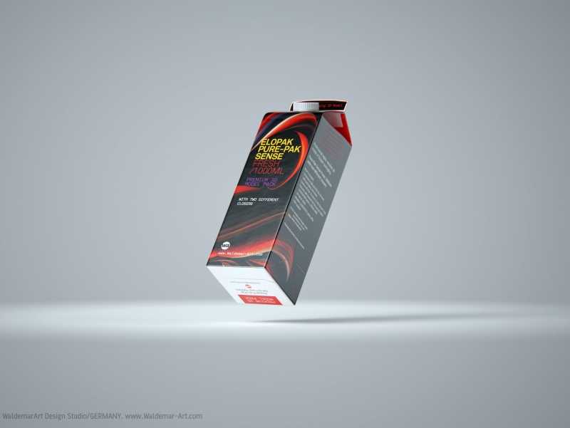 Premium 3D model of Elopak Pure-Pak Sense Fresh 1000ml with two openings
