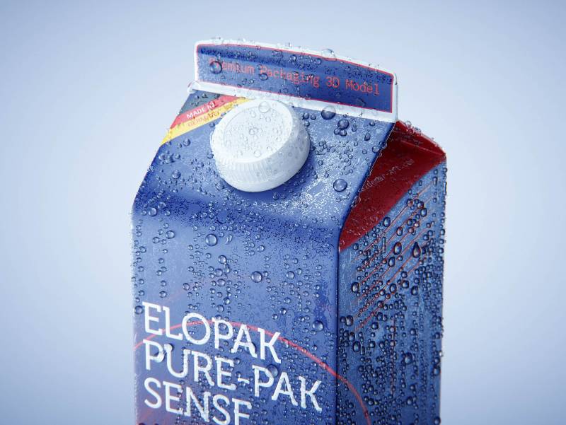 Elopak Pure-pak Sense 1000ml with tethered cap TwistFlip 29 and Condensation Premium 3D model pack