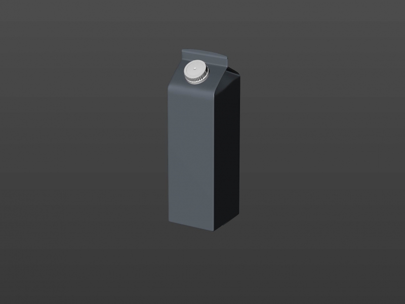 Premium carton packaging 3D model of Elopak Pure-Pak Sense 1000ml with tethered cap TwistFlip 34