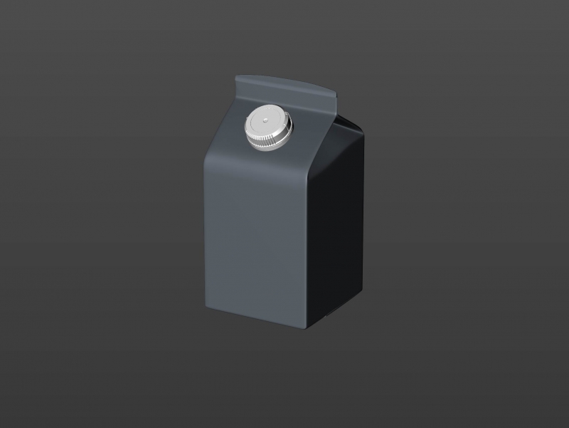 Premium milk packaging 3D model of Elopak Pure-Pak Sense 500ml with tethered cap TwistFlip 29