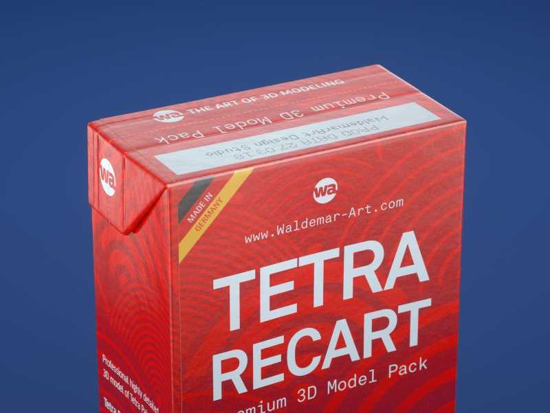 Tetra Pack Recart 200, 440 and 500ml carton packaging 3D model pak