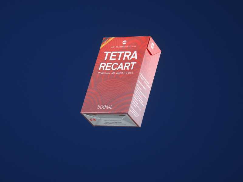 Tetra Pack Recart 500ml Premium carton packaging 3D model pak