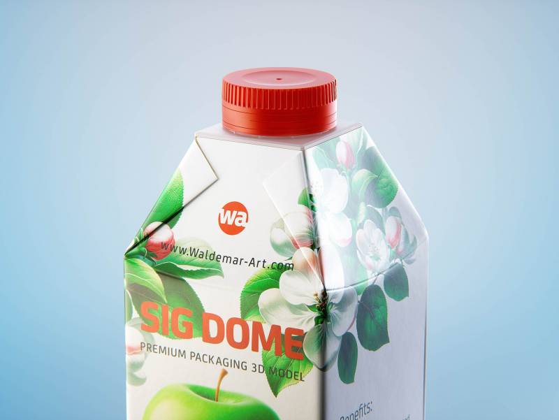 SIG DOME (CombiDome) 500ml with tethered cap DomeTwist premium carton packaging 3d model