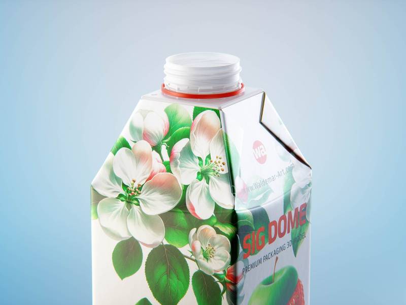SIG DOME (CombiDome) 500ml with tethered cap DomeTwist premium carton packaging 3d model