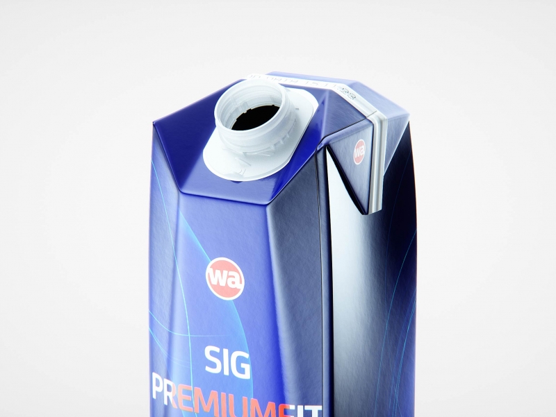 SIG PremiumFit (Combifit Premium) 1000ml with tethered cap SwiftCap premium carton packaging 3d model