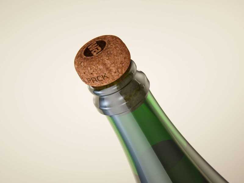 Champagne bottle 750ml 3d model for sparkling wine, with foil, labels, champagne cork and glass of sparkling wine