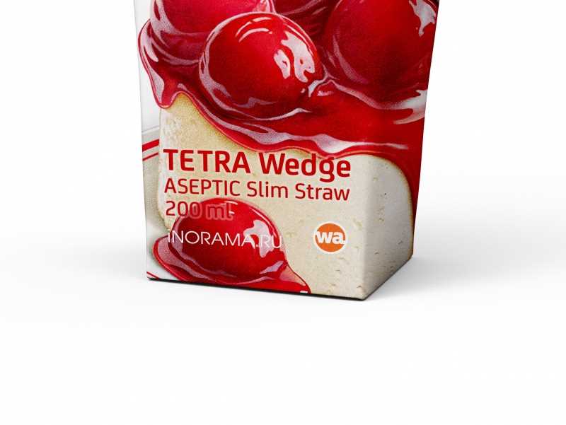 Download Free Packaging MockUp of Tetra Pack Wedge Aseptic 200ml Slim Straw / WA Design Studio