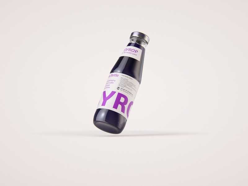 Syrup/Juice Glass Bottle 500ml packaging 3D model pack