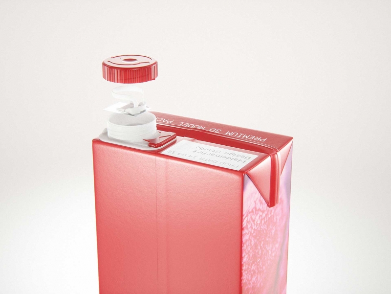 Tetra Pack Brick Slim 1000ml with SlimCap Premium packaging 3D model pak