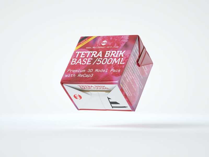 Professional Packaging 3D model pak of Tetra Pack Brick Base 500ml with ReCap3