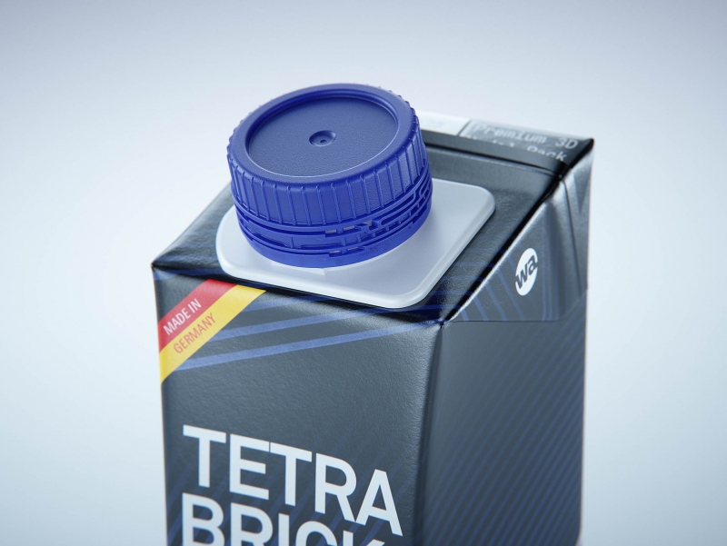 Tetra Brik EDGE 200ml with tethered cap HeliCap 23 Pro packaging 3d model