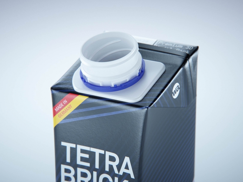 Tetra Brik EDGE 200ml with tethered cap HeliCap 23 Pro packaging 3d model