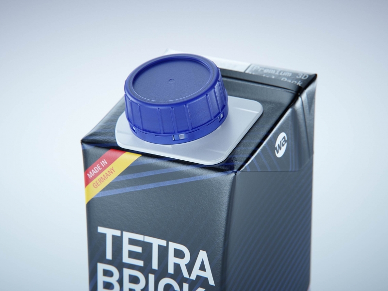 Tetra Pack Brick Edge 200ml 3D packaging model pak with HeliCap23 opening