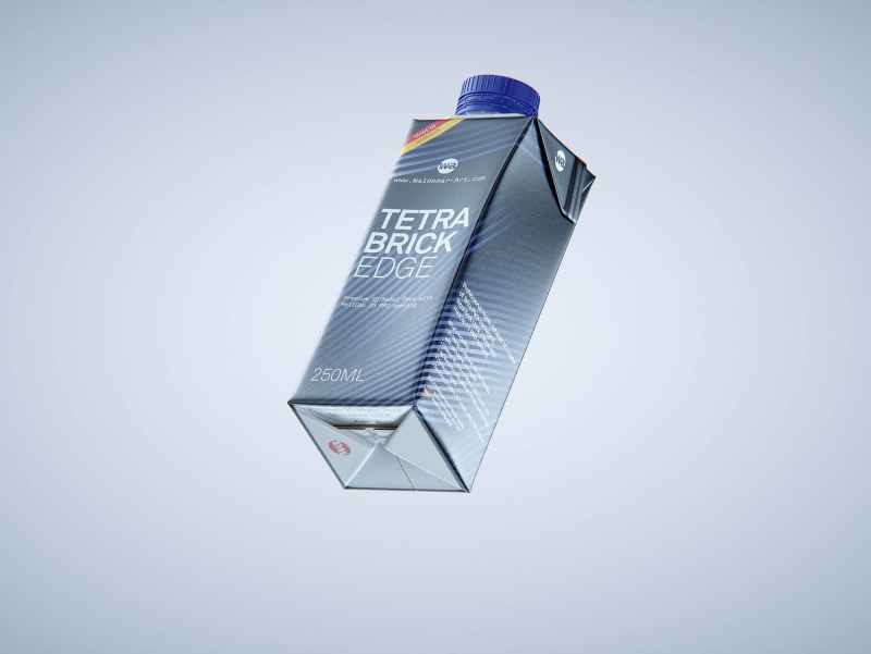 Tetra Pack Brik EDGE 250ml with tethered cap HeliCap 23 Pro packaging 3d model