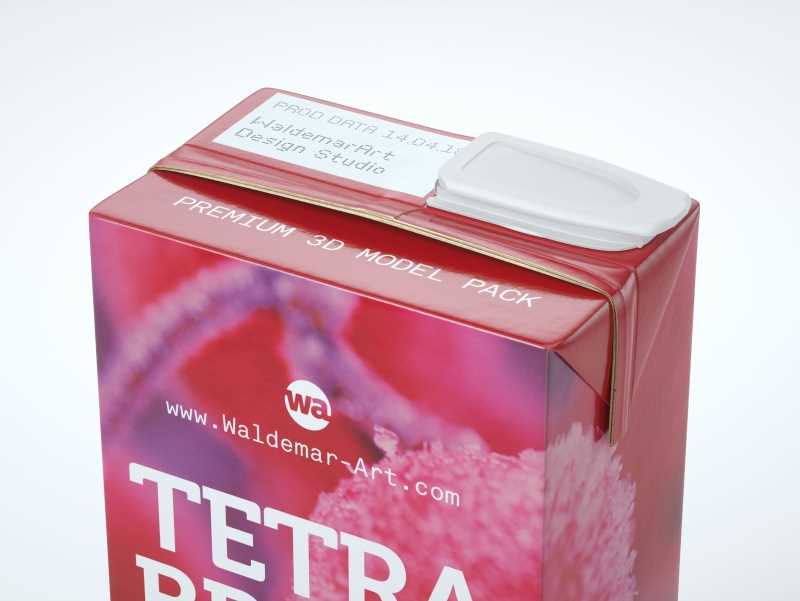 Tetra Pack Brick Slim 1000ml with ReCap3 packaging 3D model pak
