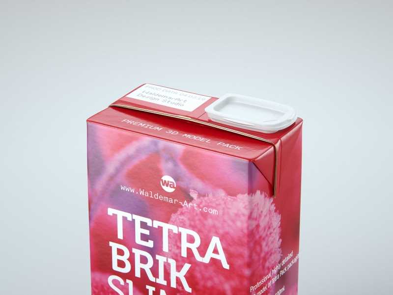 Tetra Pack Brik Slim 500ml with ReCap2 Premium package 3D model pak