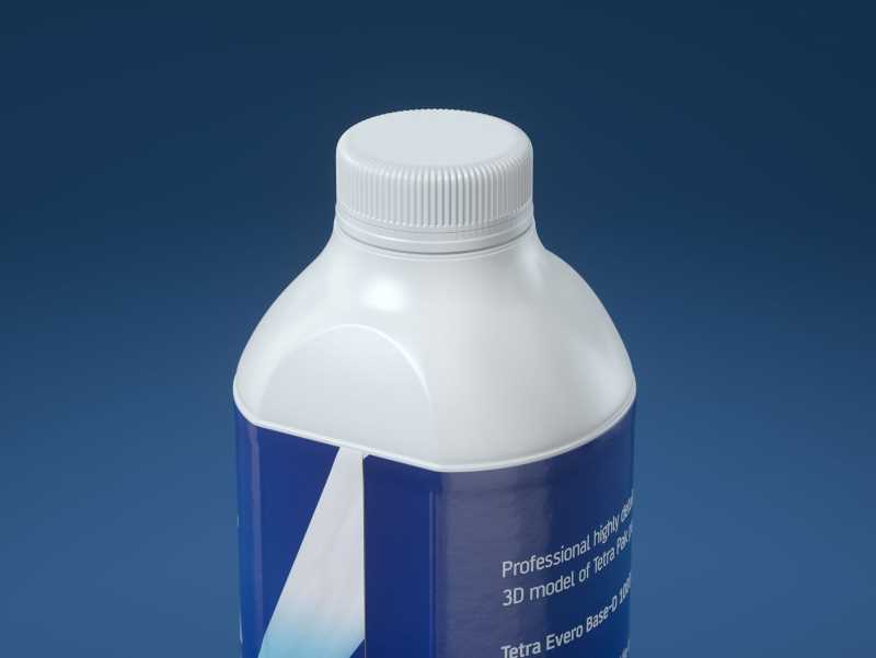 Milk Carton Packaging 3D model pak of Tetra Pack Evero Aseptic Base-D 1000ml with OrionTop O38A