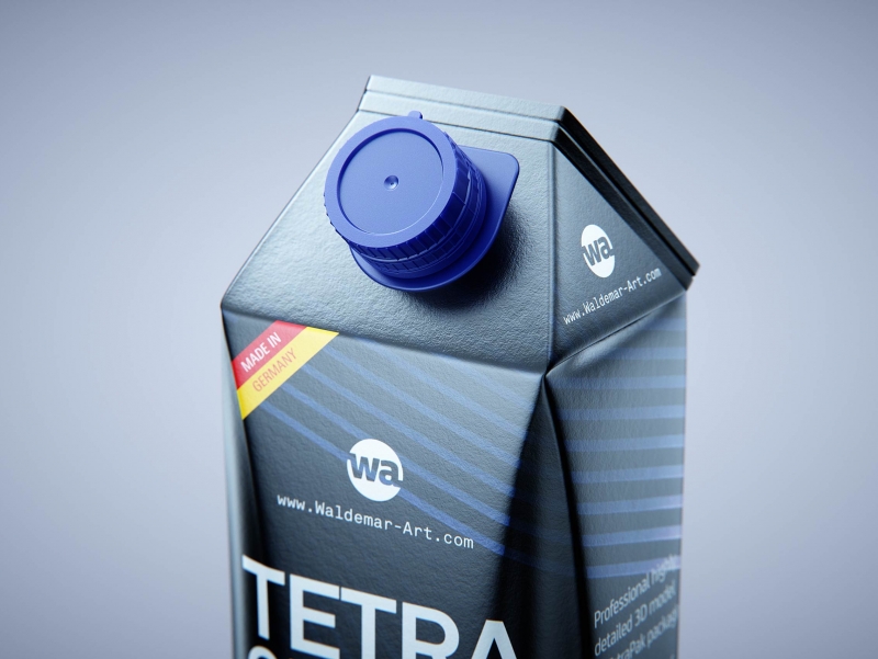 Premium packaging 3D model of Tetra Gemina Leaf 1000ml with tethered cap HeliCap 26 Pro
