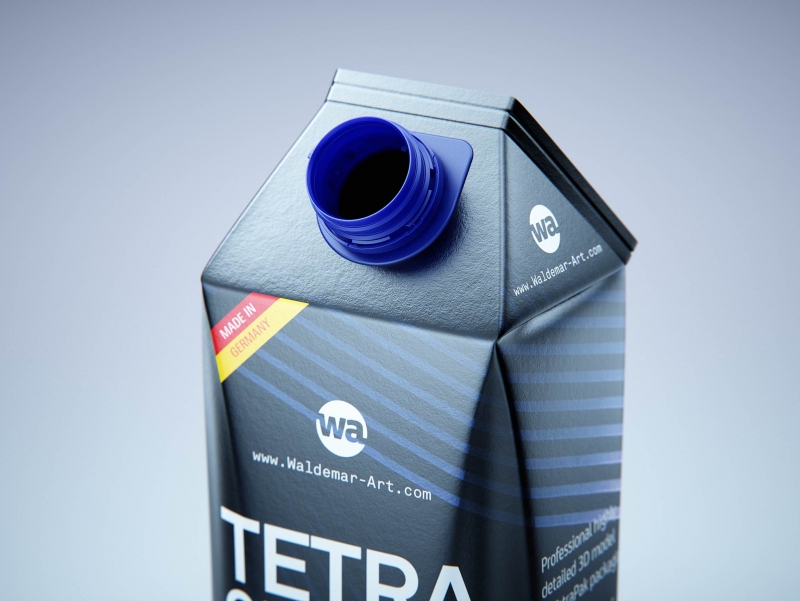 Premium packaging 3D model of Tetra Gemina Leaf 1000ml with tethered cap HeliCap 26 Pro