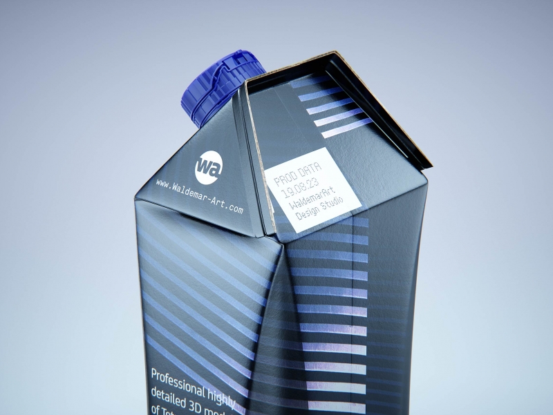 Premium packaging 3D model of Tetra Gemina Leaf 1000ml with tethered cap HeliCap 26 Pro