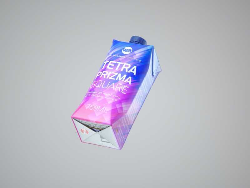 Tetra Pack Prisma Square 750ml Premium 3d model pak with HeliCap closure