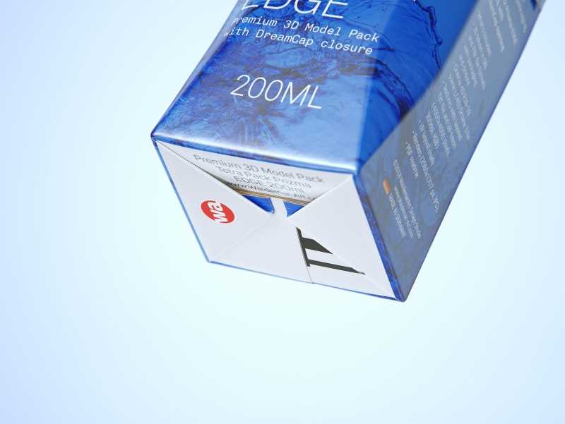 Tetra Pack Prisma EDGE 200ml with DreamCap Premium carton packaging 3D model pak