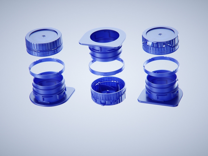 Premium packaging 3d model of Tetra Pack Prisma Square 1000ml with tethered cap HeliCap 26 Pro