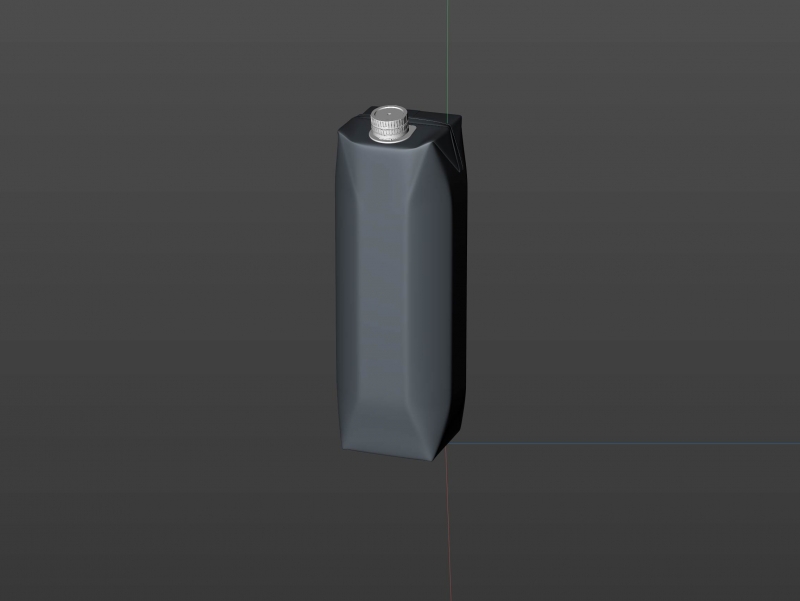 Premium packaging 3d model of Tetra Pack Prisma Square 1000ml with tethered cap HeliCap 26 Pro