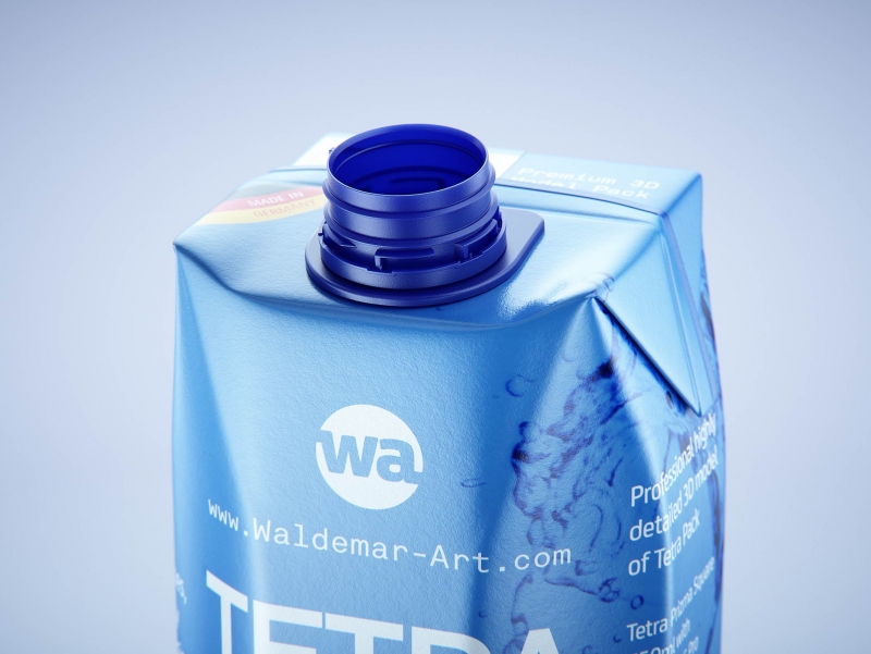 Tetra Prisma Square 750ml with HeliCap 26 Pro premium juice carton packaging 3d model